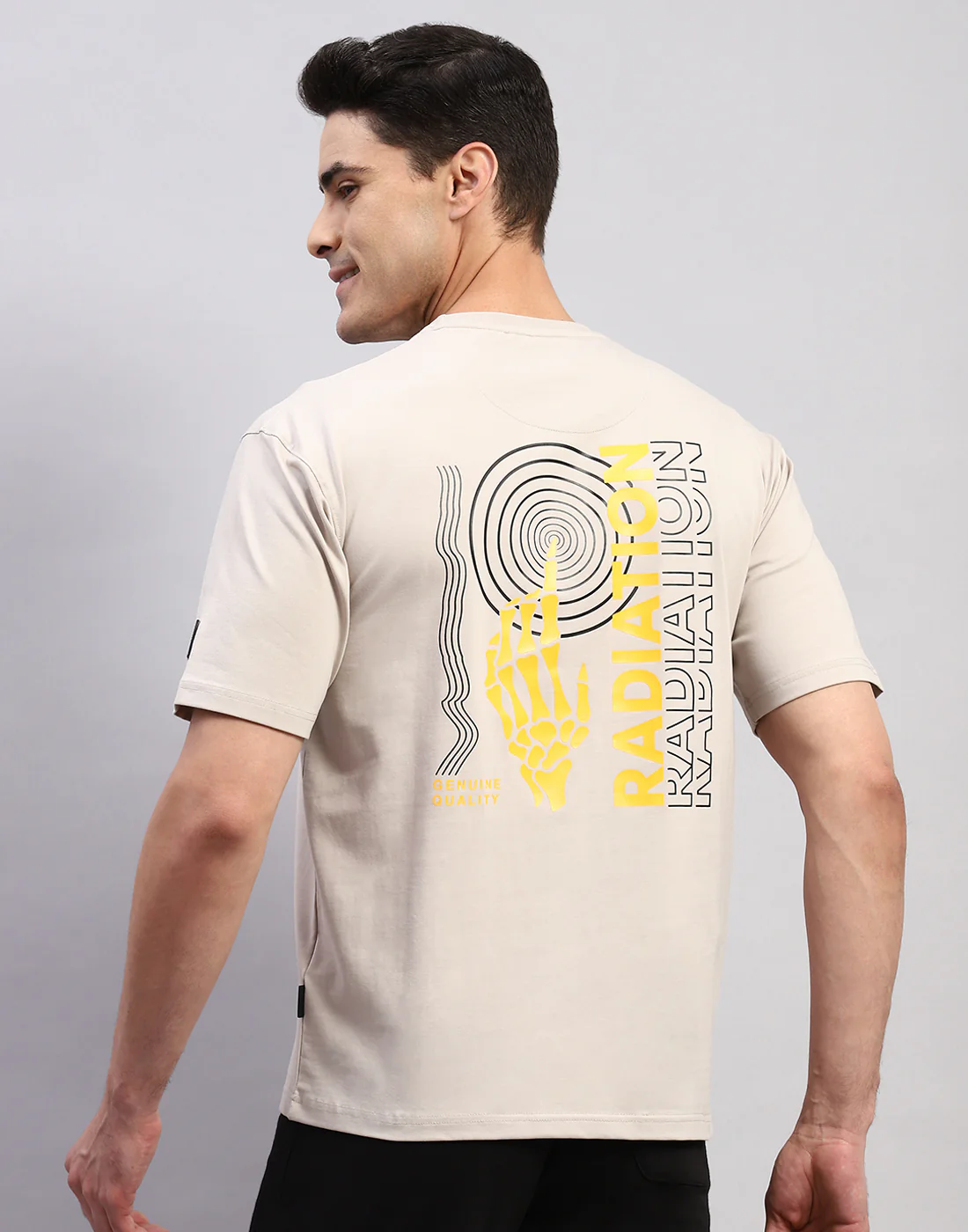 Rock.it Men Beige Printed Round Neck Half Sleeve T-Shirt - Image 6