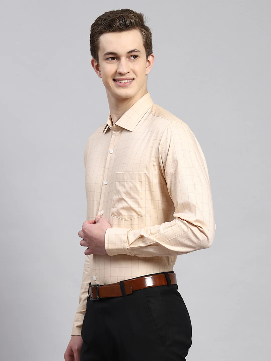 Men Beige Printed Shirt - Image 4