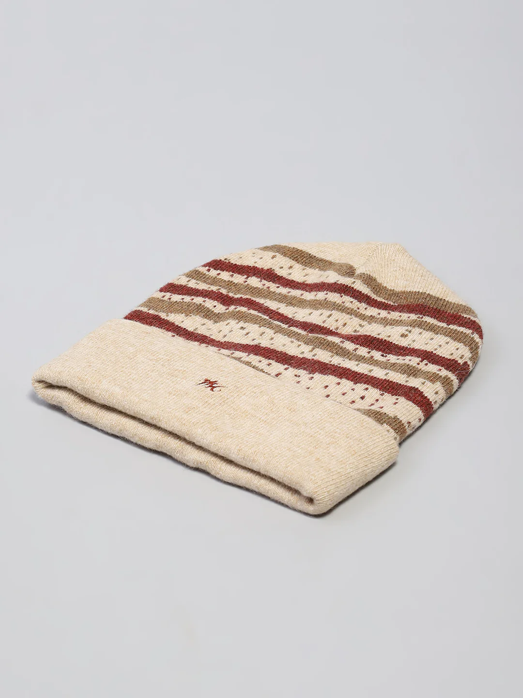 Men Beige Self Design Cap - Image 6