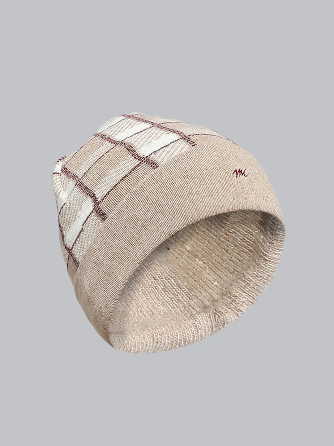Men Beige Self Design Cap - Image 2