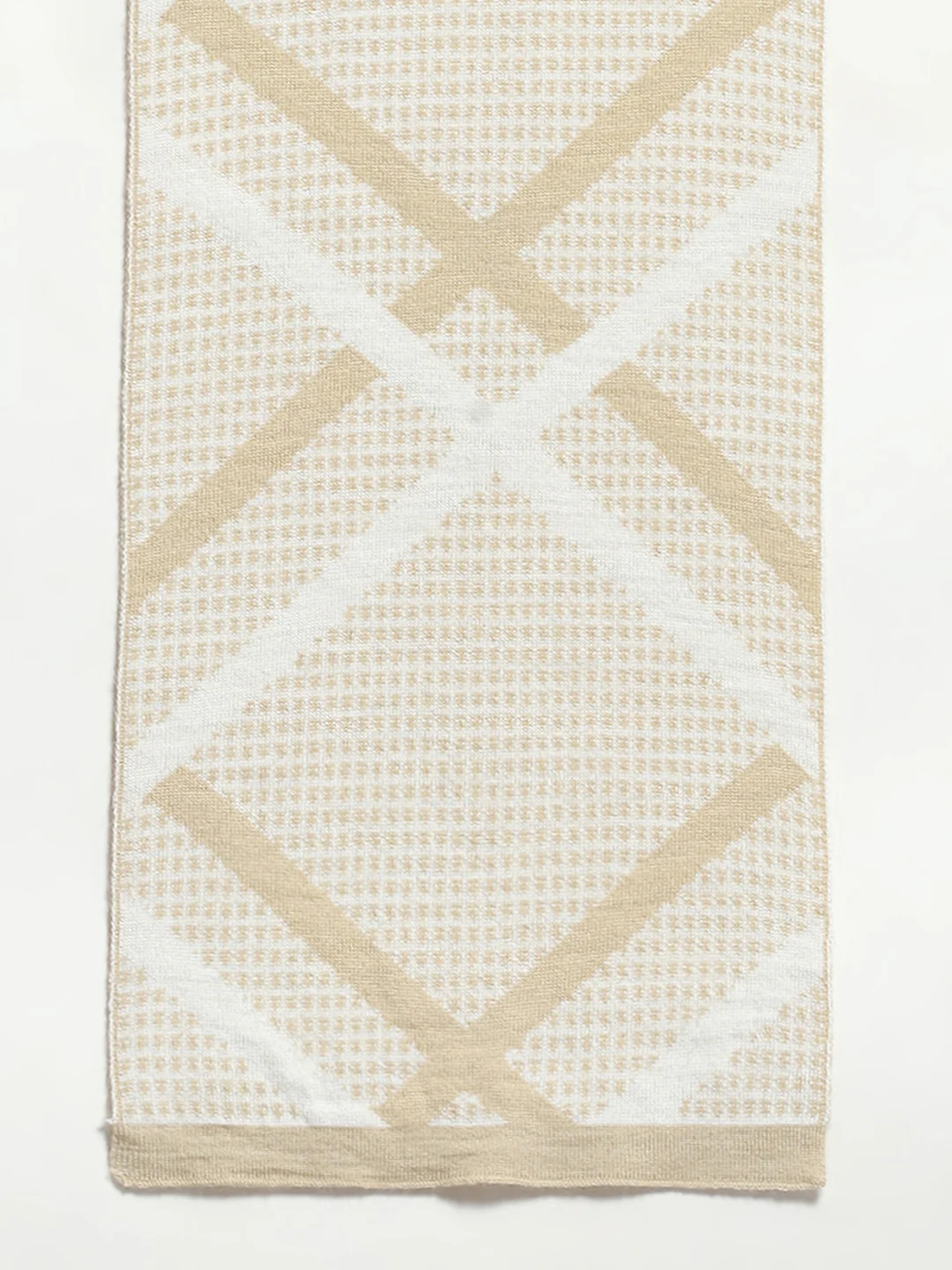Men Beige Self Design Muffler - Image 7