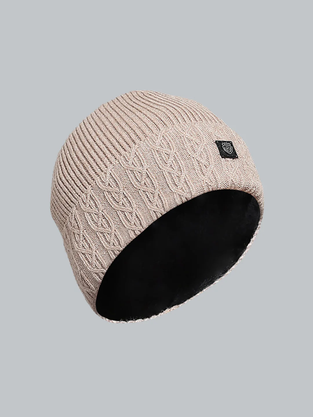 Men Beige Solid Cap - Image 2
