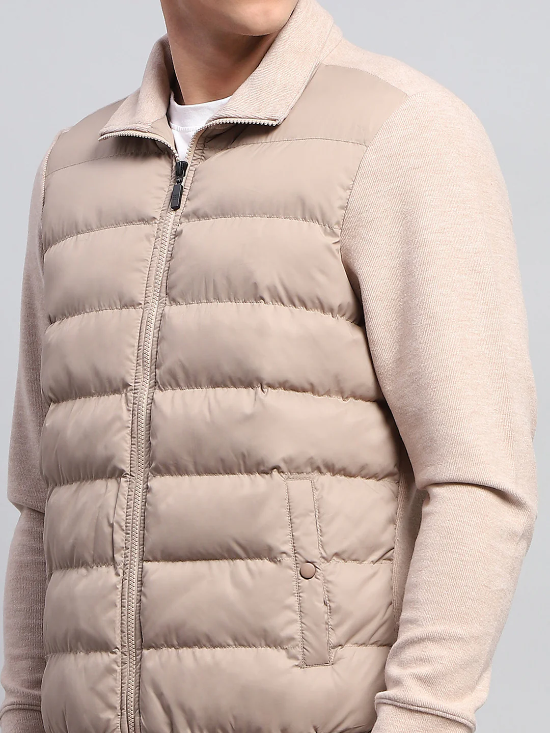 Rock.it Men Beige Solid Collar Full Sleeve Jacket - Image 6