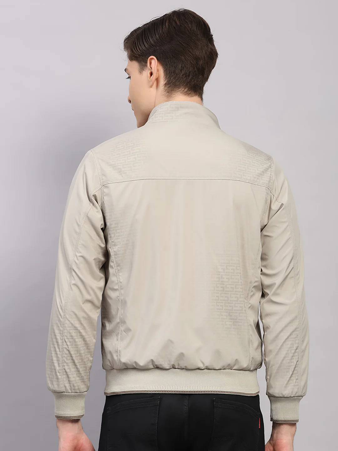 Luxuria Men Beige Solid Collar Full Sleeve Jacket - Image 5