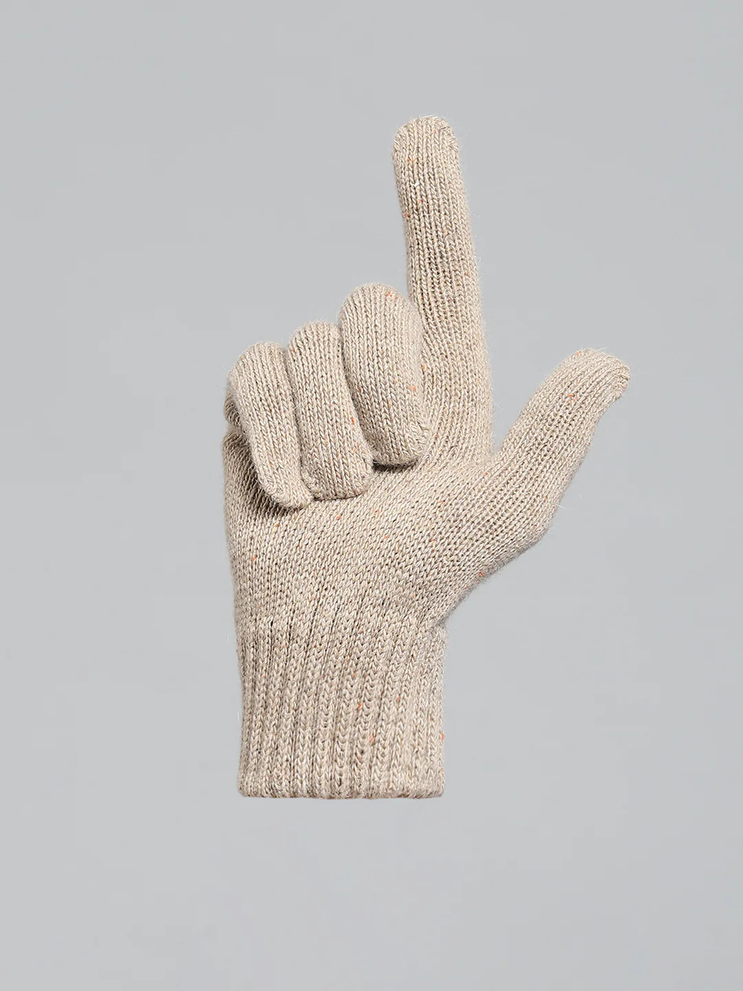 Men Beige Solid Gloves - Image 4