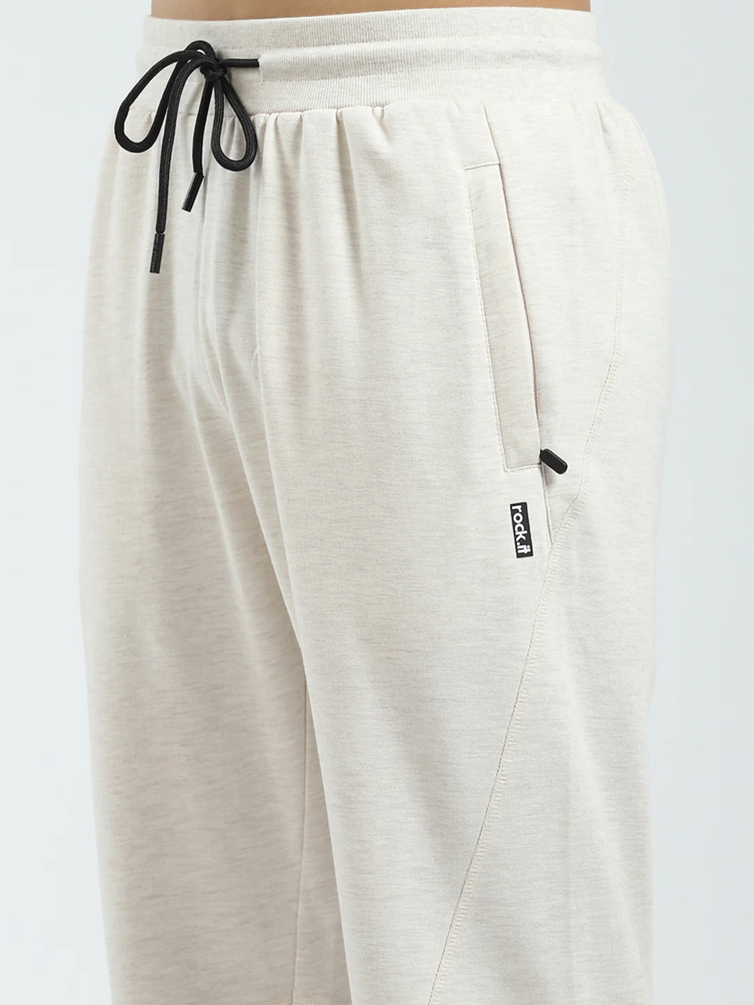 Rock.it Men Beige Solid Regular Fit Lower - Image 6
