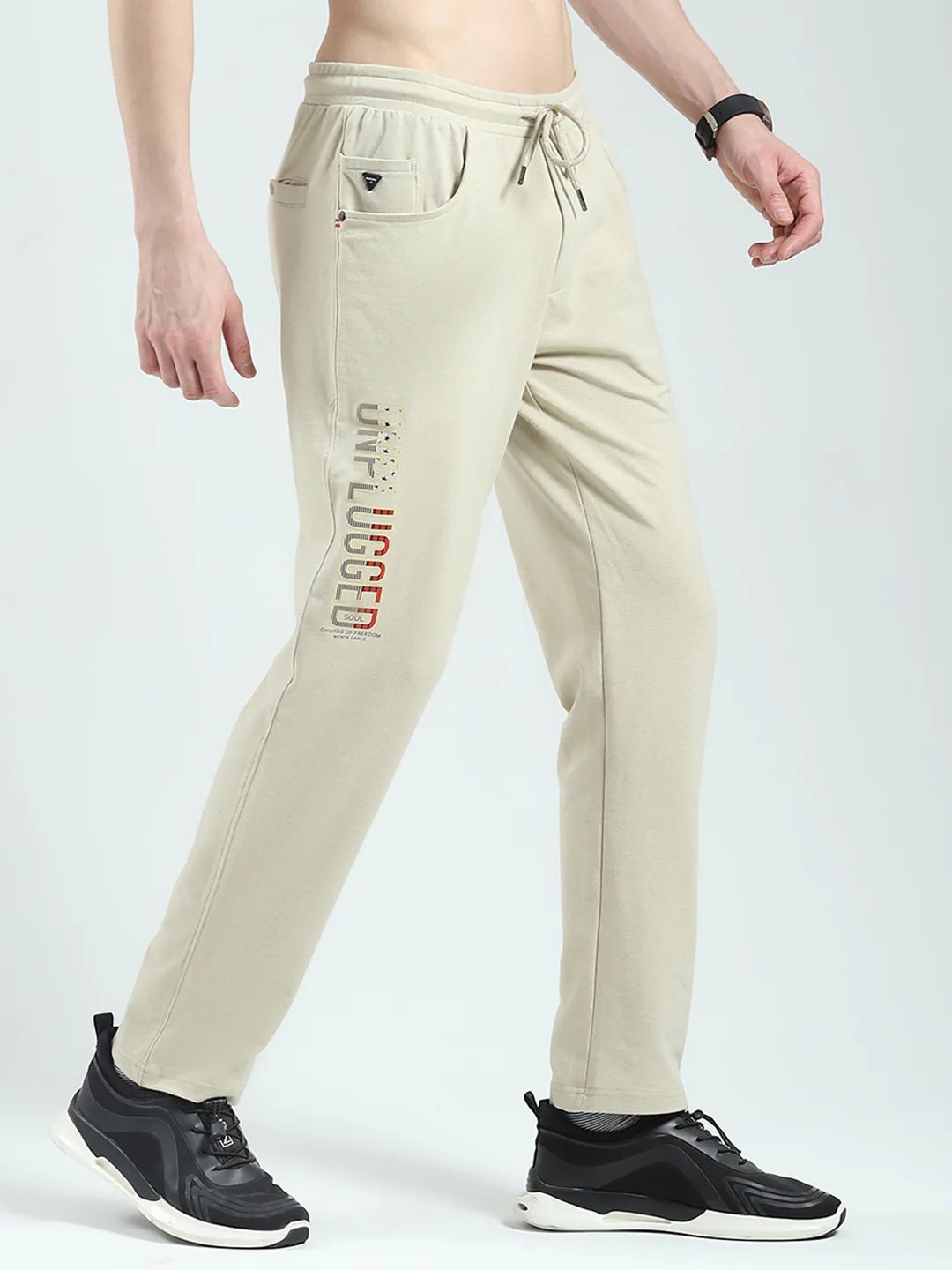 Men Beige Solid Regular Fit Lower - Image 4