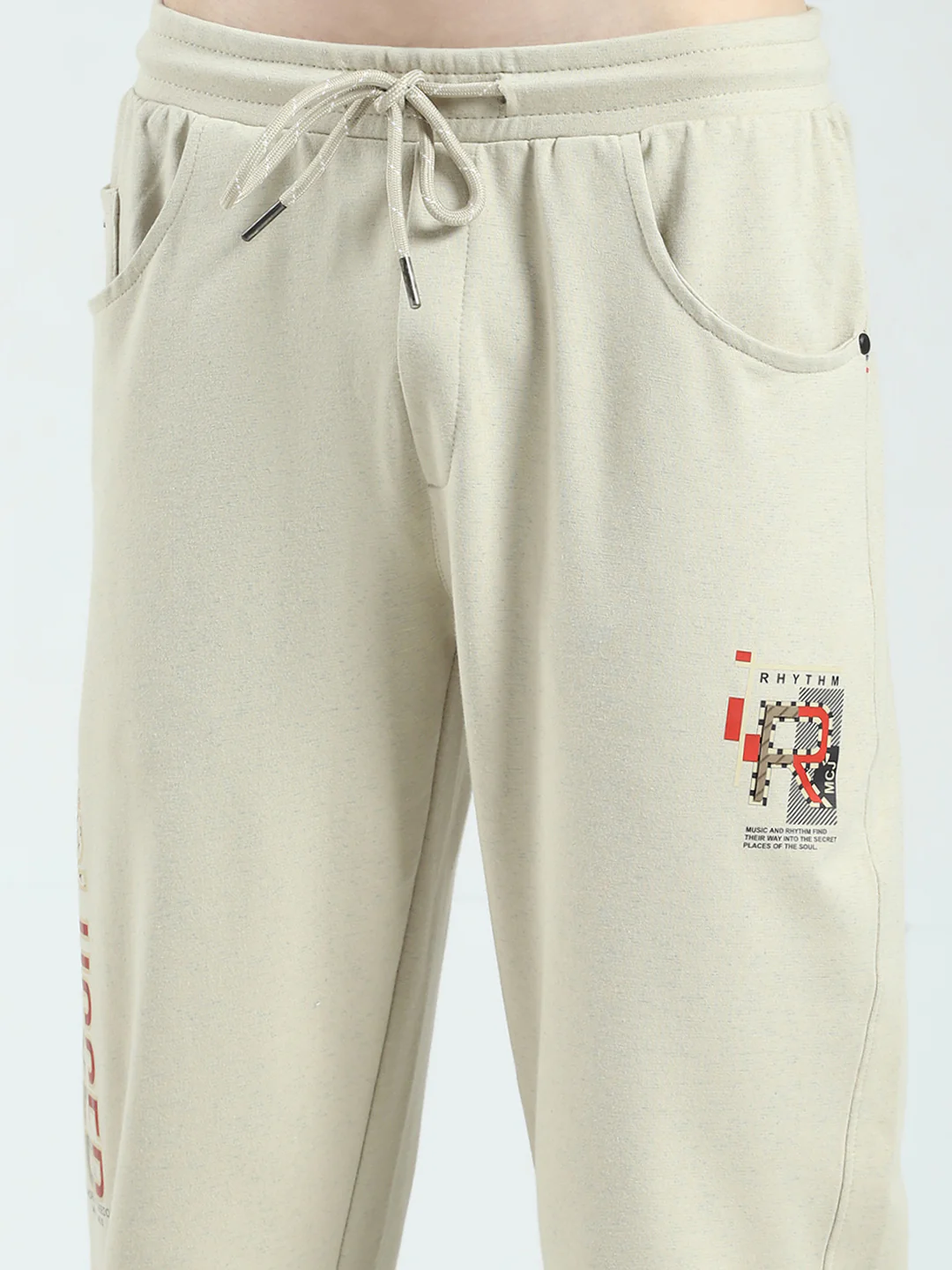 Men Beige Solid Regular Fit Lower - Image 6