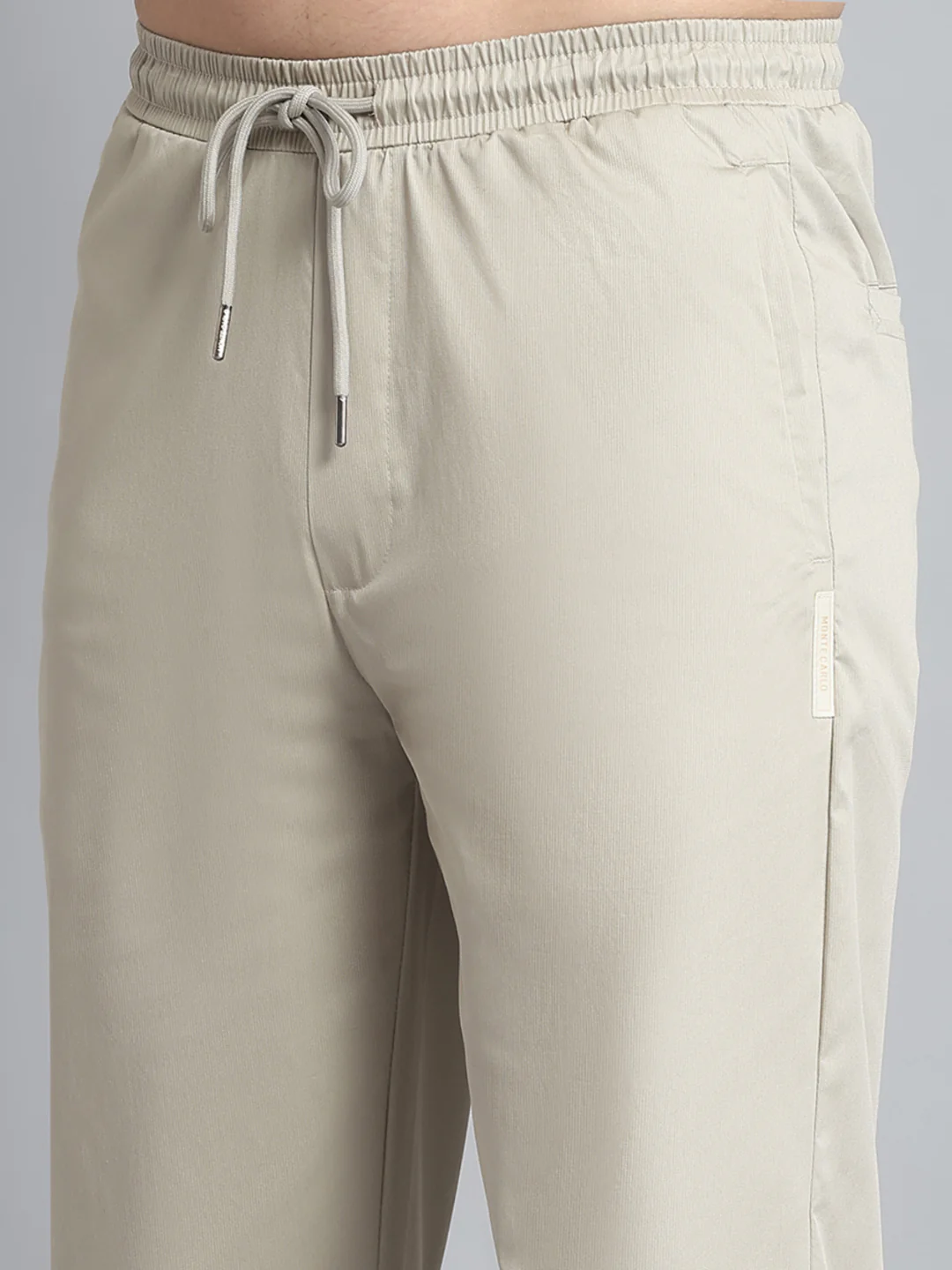 Men Beige Solid Regular Fit Lower - Image 6
