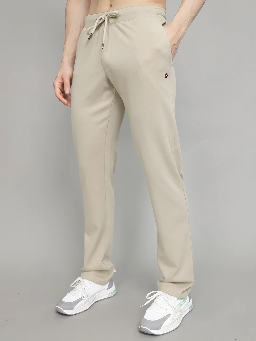 Men Beige Solid Regular Fit Lower - Image 2
