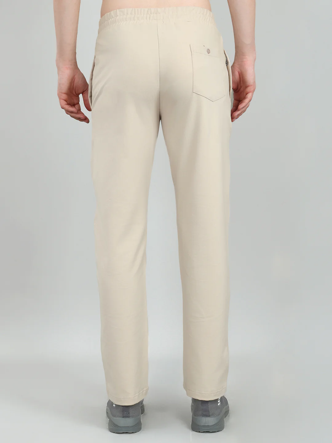 Men Beige Solid Regular Fit Lower - Image 5