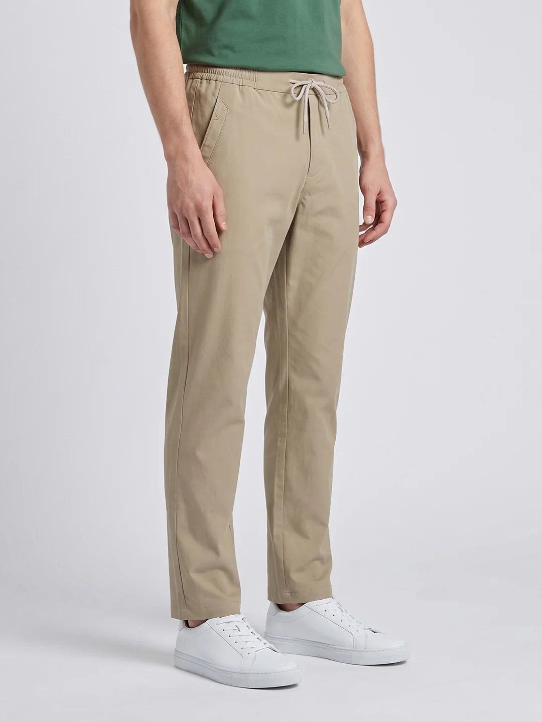 Men Beige Solid Regular Fit Lower - Image 2