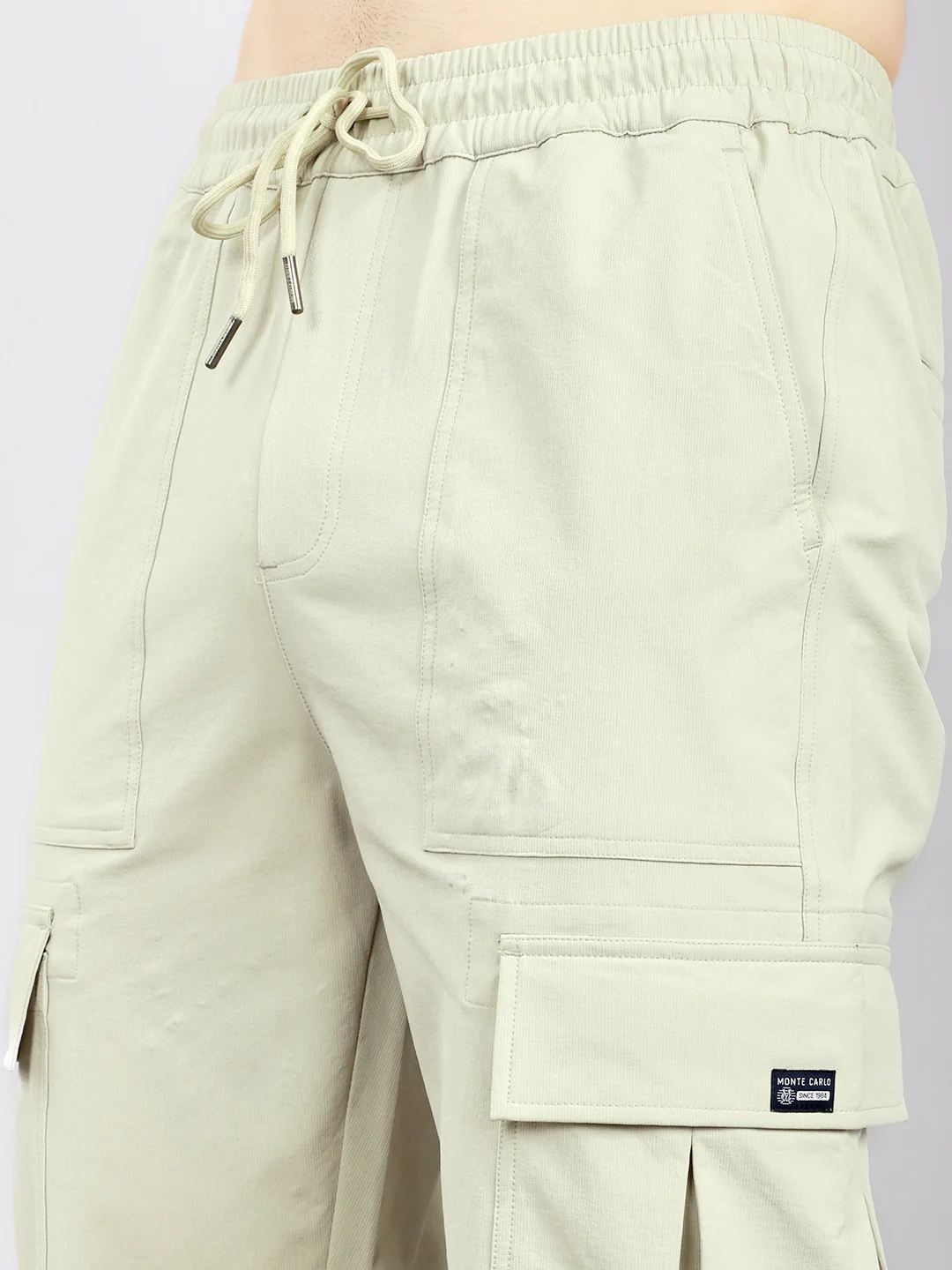 Men Beige Solid Regular Fit Lower - Image 4