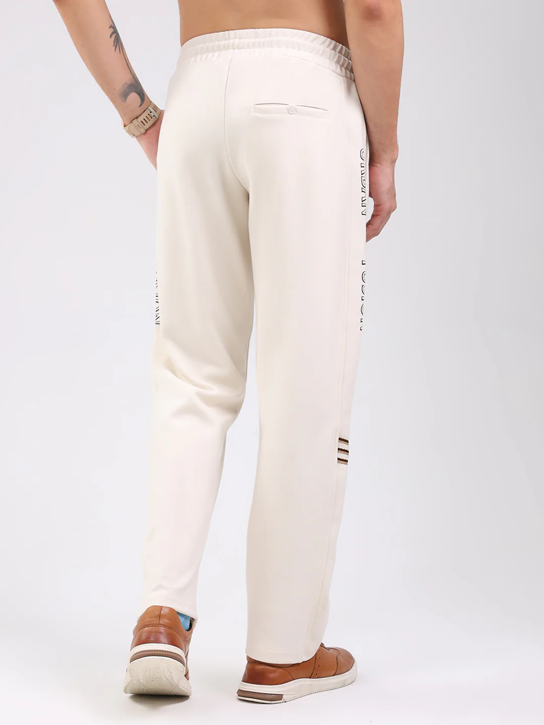 Men Beige Solid Regular Fit Winter Lower - Image 5