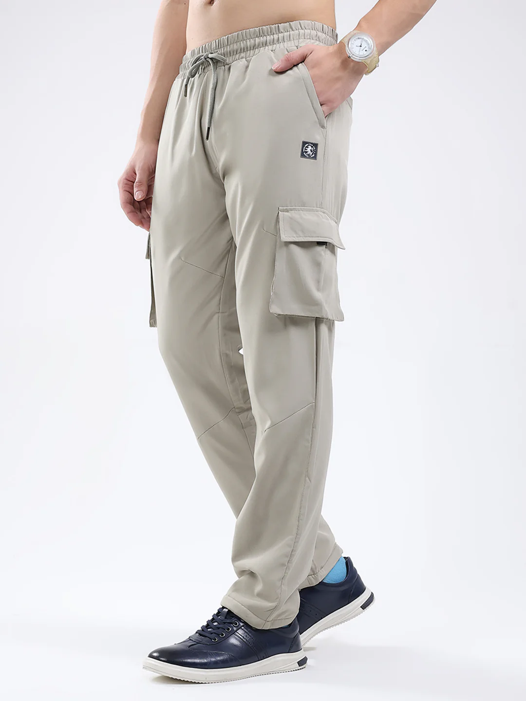 Men Beige Solid Regular Fit Winter Lower - Image 3