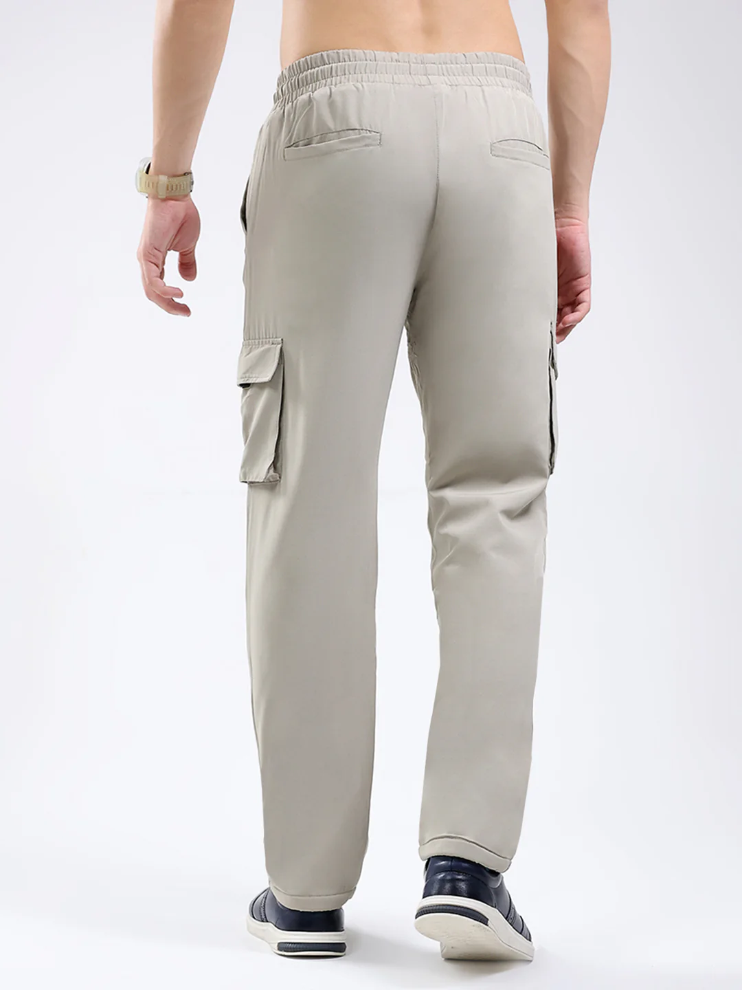 Men Beige Solid Regular Fit Winter Lower - Image 5