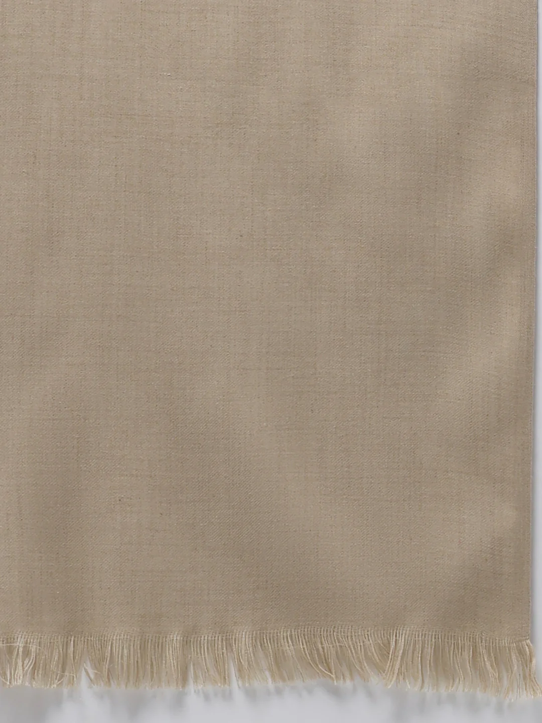 Men Beige Solid Wool Blend Lohi Shawl - Image 7