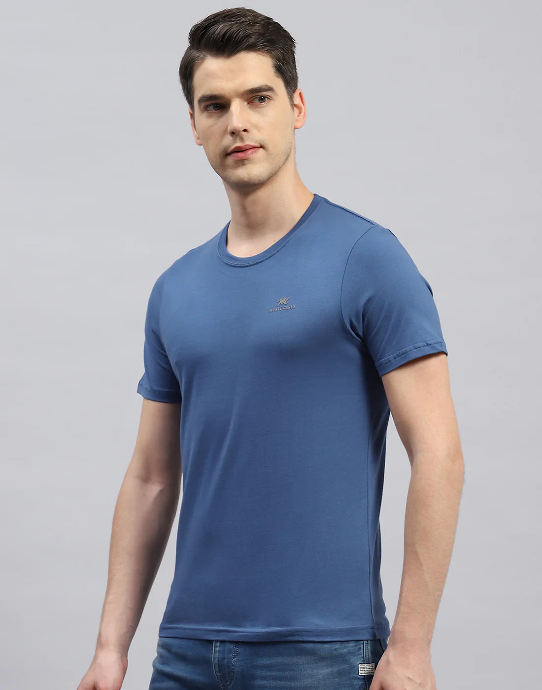 Men Black, Blue & Off White Solid Round Neck Half Sleeve T-Shirt (Pack of 3) - Image 12
