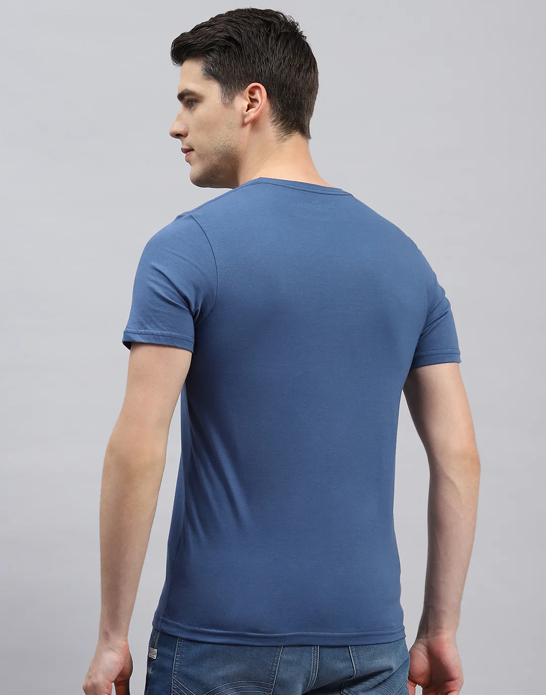 Men Black, Blue & Off White Solid Round Neck Half Sleeve T-Shirt (Pack of 3) - Image 13