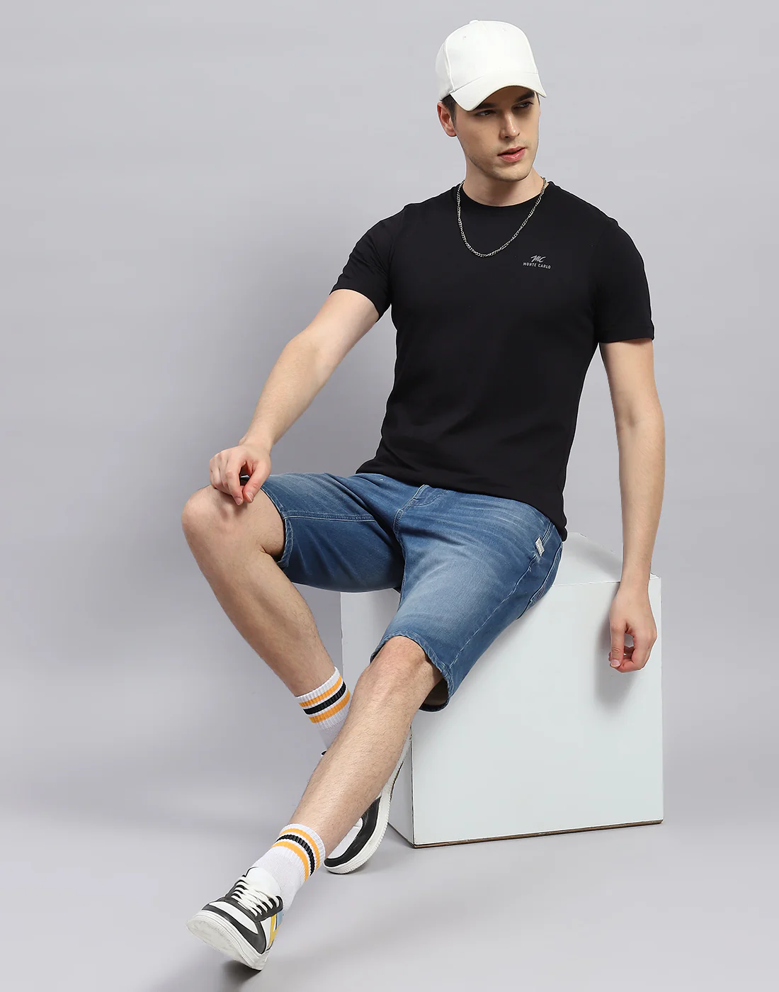Men Black, Blue & Off White Solid Round Neck Half Sleeve T-Shirt (Pack of 3) - Image 4