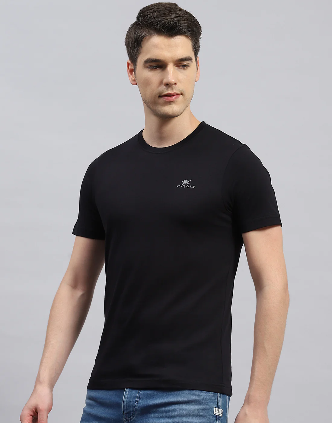Men Black, Blue & Off White Solid Round Neck Half Sleeve T-Shirt (Pack of 3) - Image 5