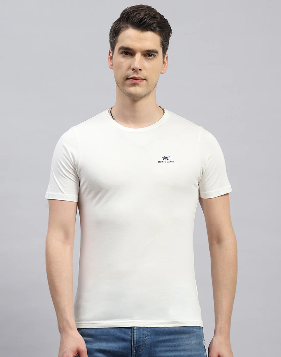 Men Black, Blue & Off White Solid Round Neck Half Sleeve T-Shirt (Pack of 3) - Image 8