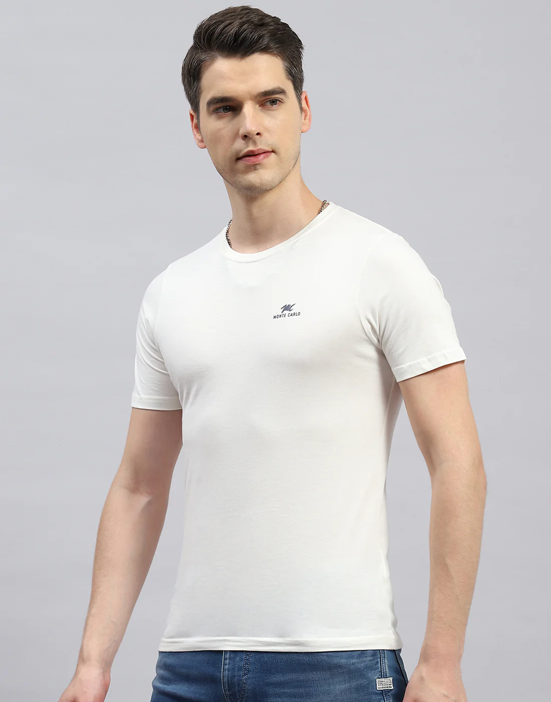 Men Black, Blue & Off White Solid Round Neck Half Sleeve T-Shirt (Pack of 3) - Image 9