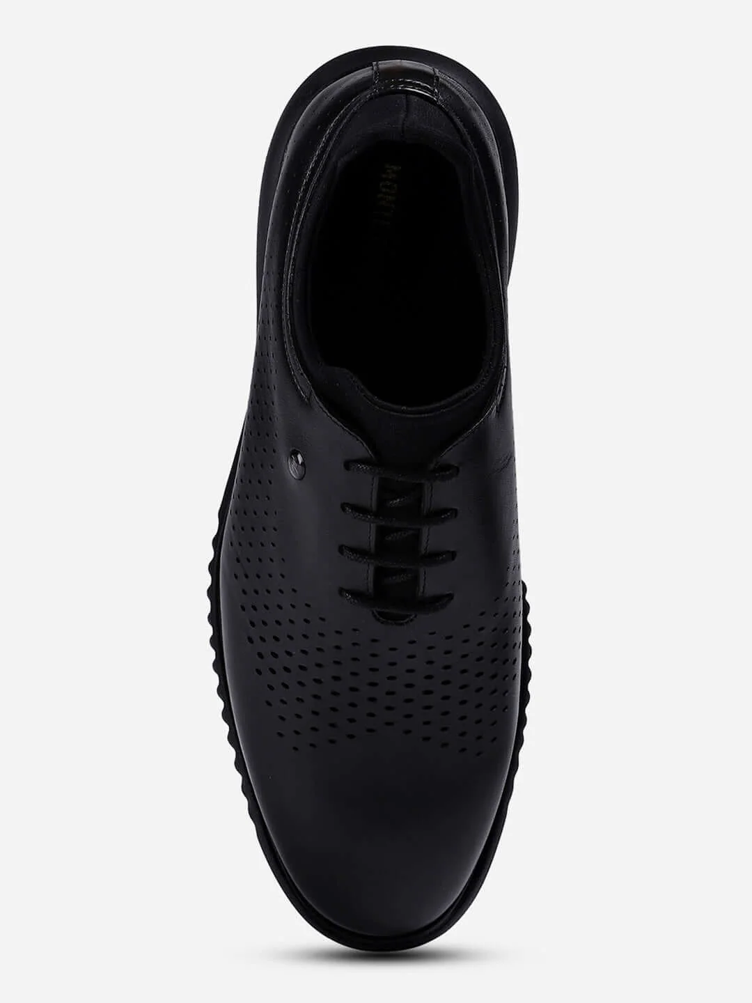 Men Black Lace Up Genuine Leather Casual Shoes - Image 5