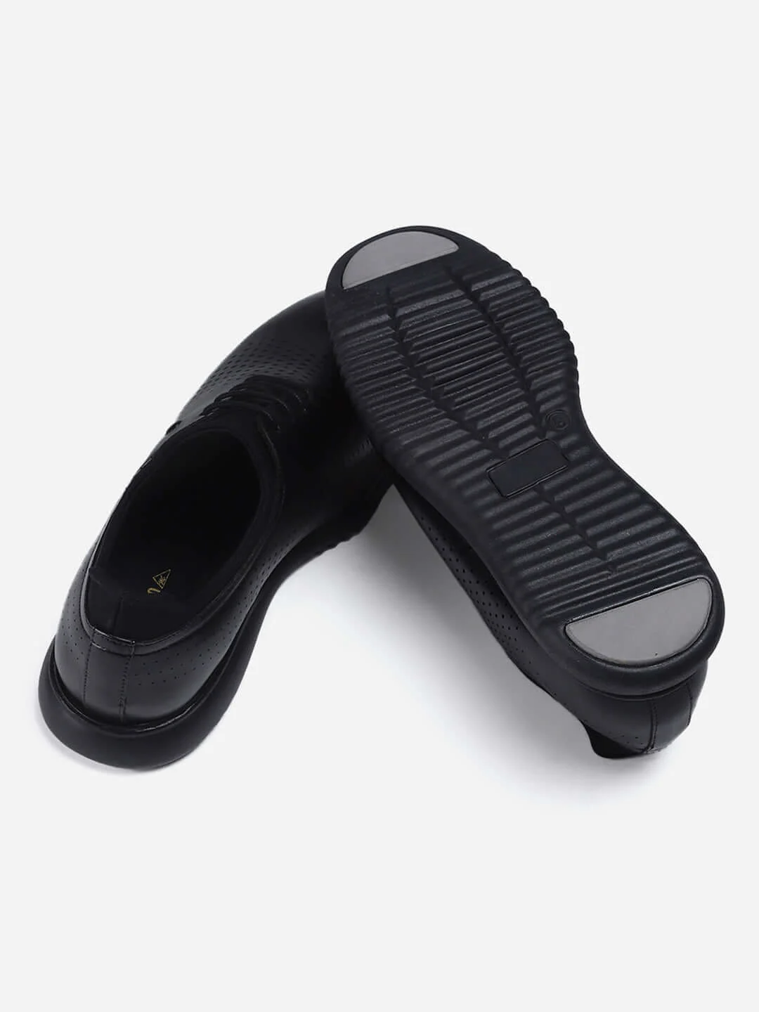 Men Black Lace Up Genuine Leather Casual Shoes - Image 6