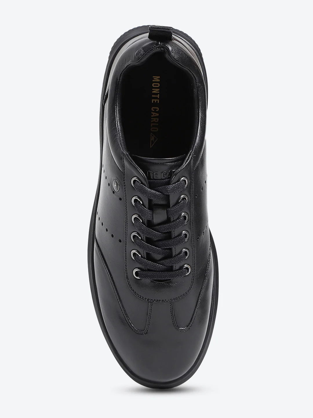 Men Black Lace Up Genuine Leather Casual Shoes - Image 6