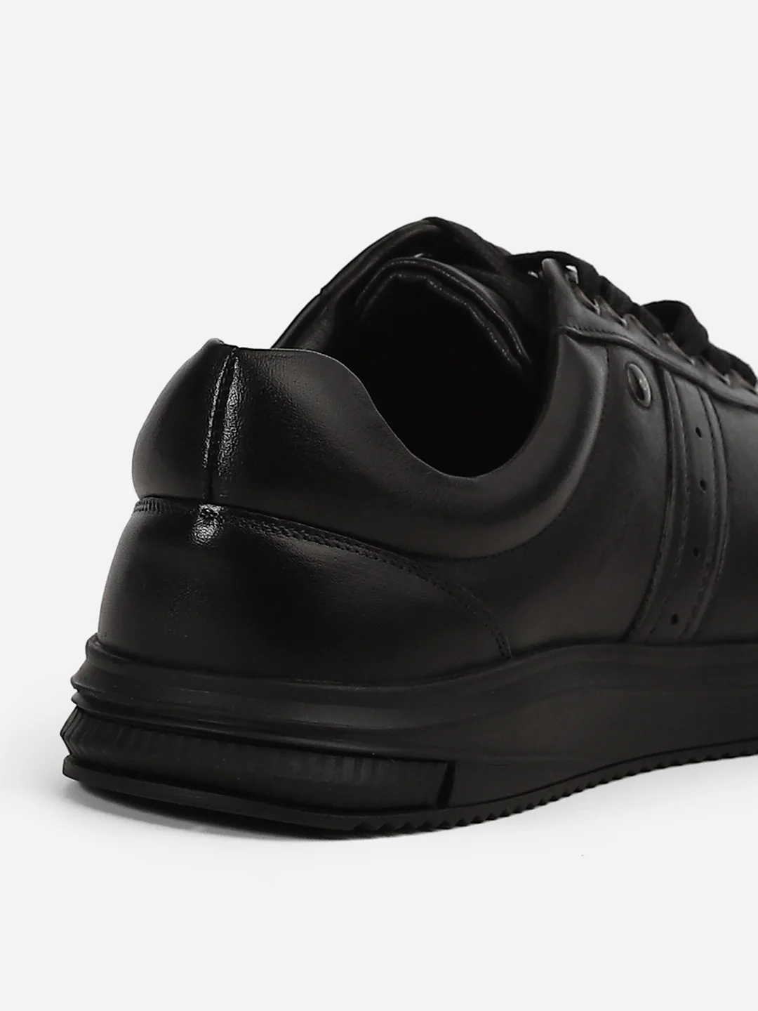 Men Black Lace-Up Genuine Leather Casual Sneaker - Image 11