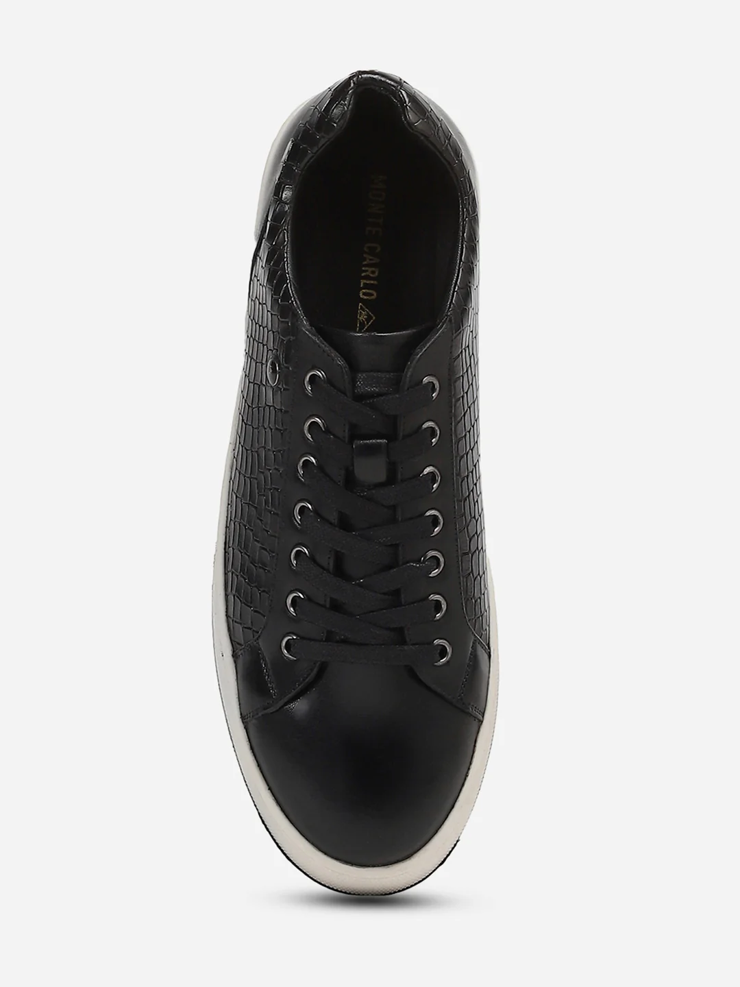 Men Black Lace-Up Genuine Leather Casual Sneaker - Image 8