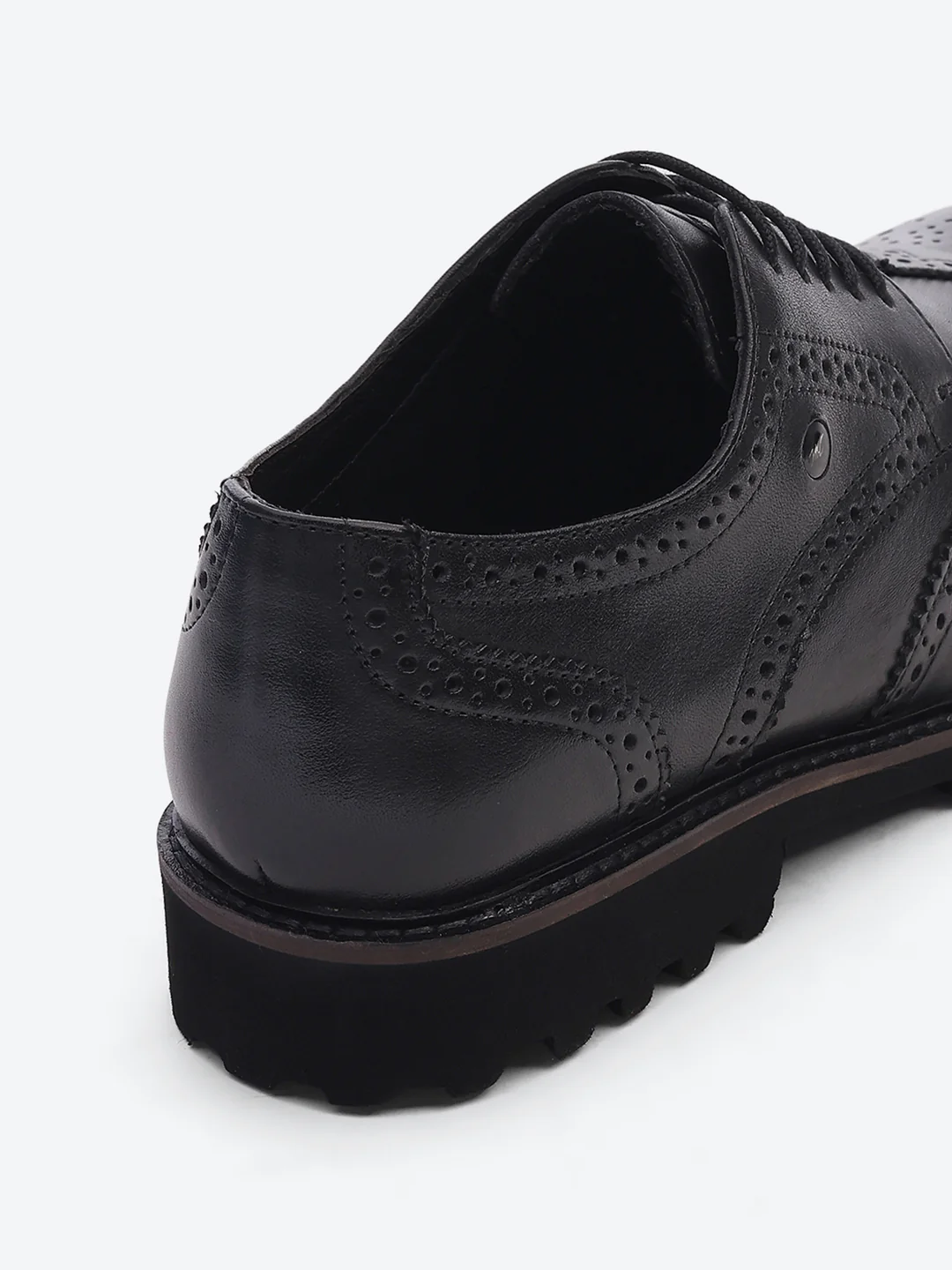 Men Black Lace Up Genuine Leather Formal Brogues - Image 9