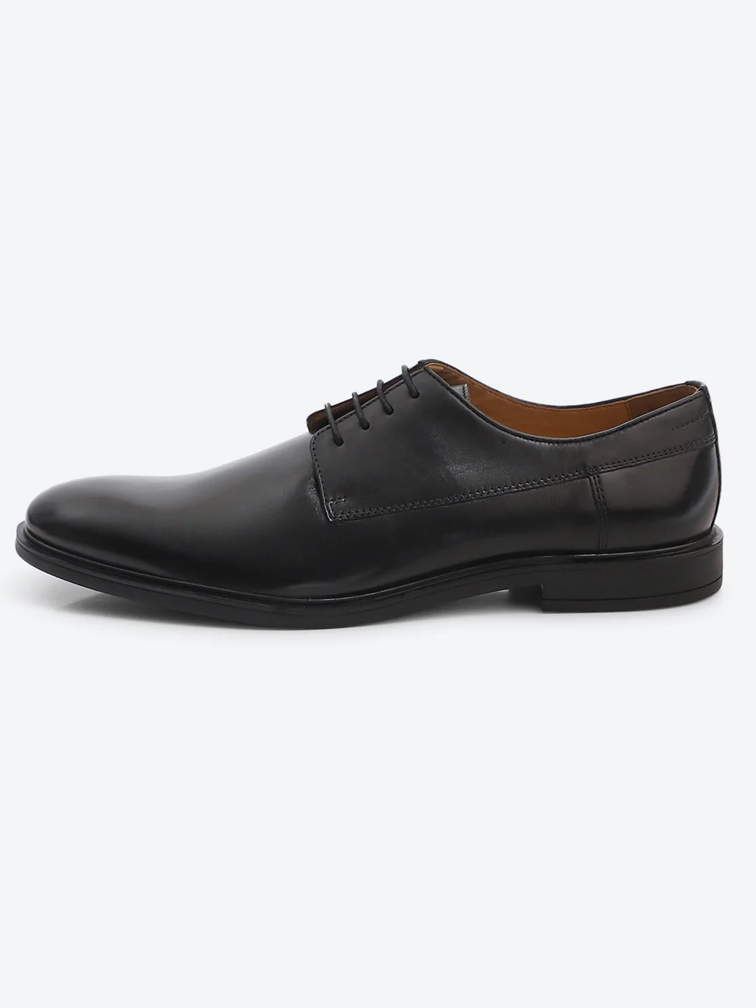 Men Black Lace Up Genuine Leather Formal Derby - Image 4
