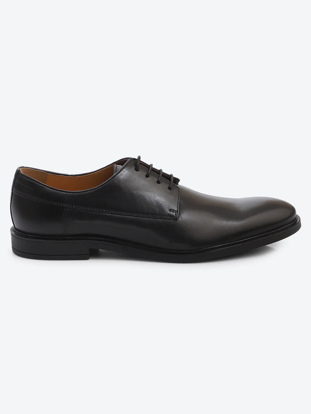 Men Black Lace Up Genuine Leather Formal Derby - Image 5