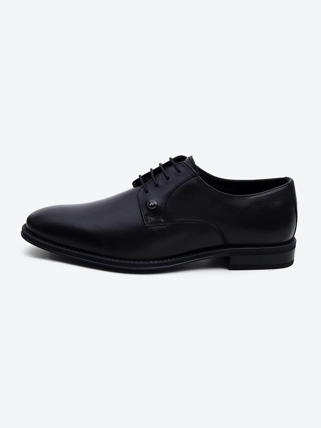 Men Black Lace Up Genuine Leather Formal Derby - Image 4