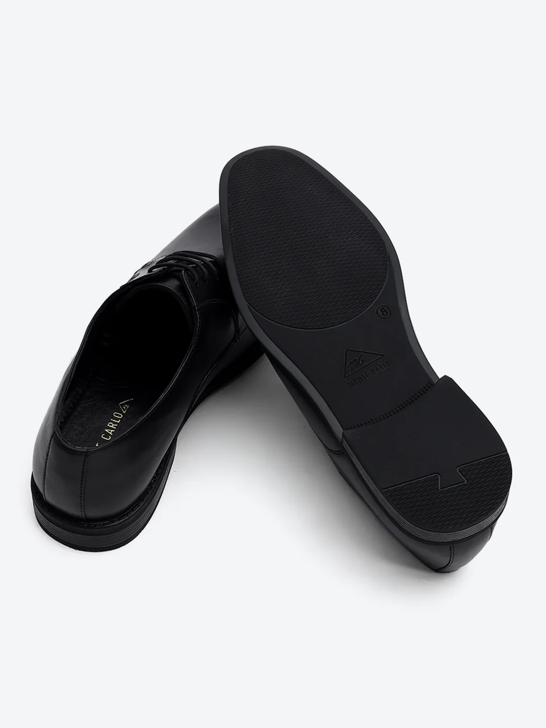 Men Black Lace Up Genuine Leather Formal Derby - Image 8
