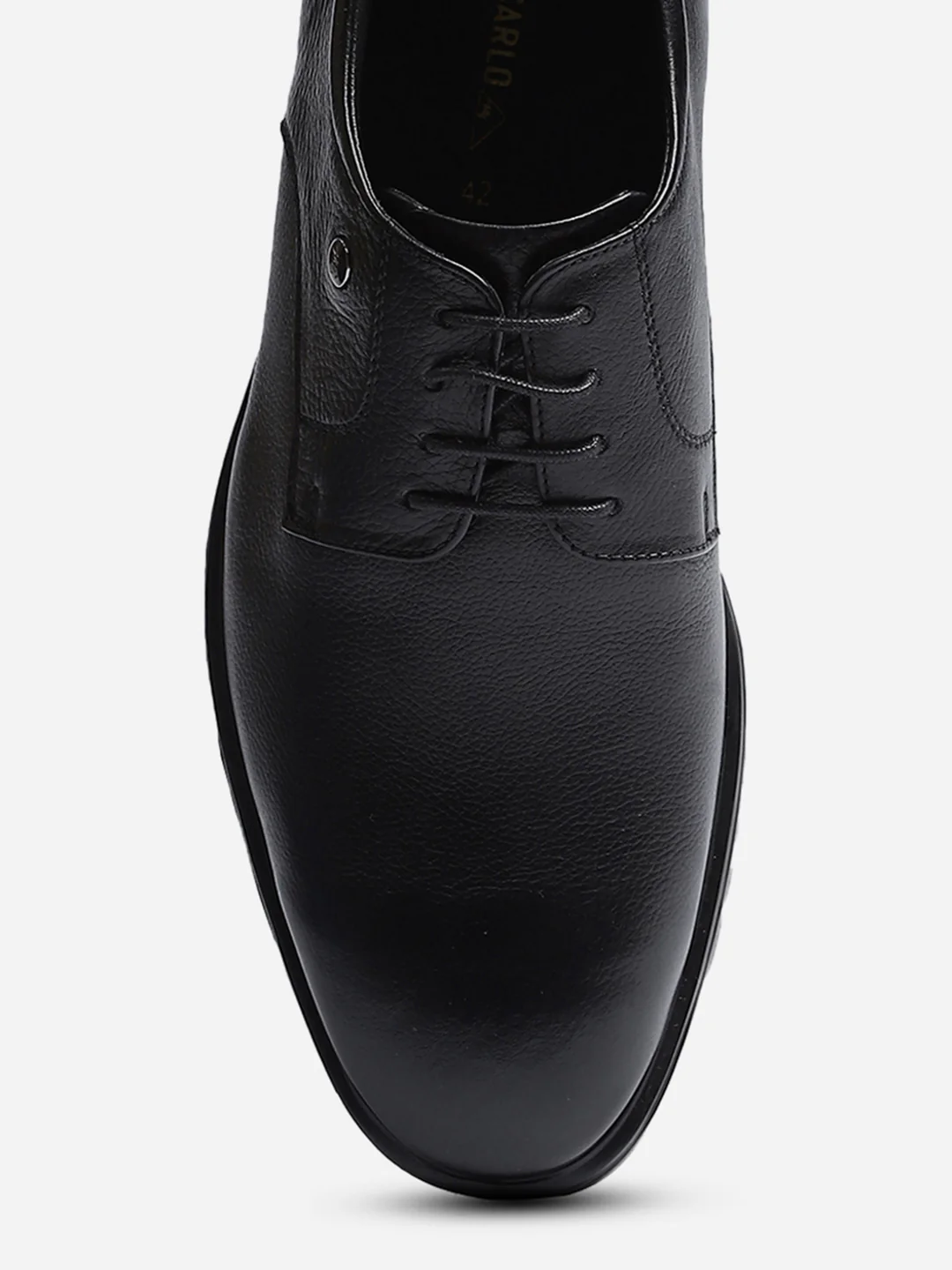 Men Black Lace Up Genuine Leather Formal Derby - Image 7