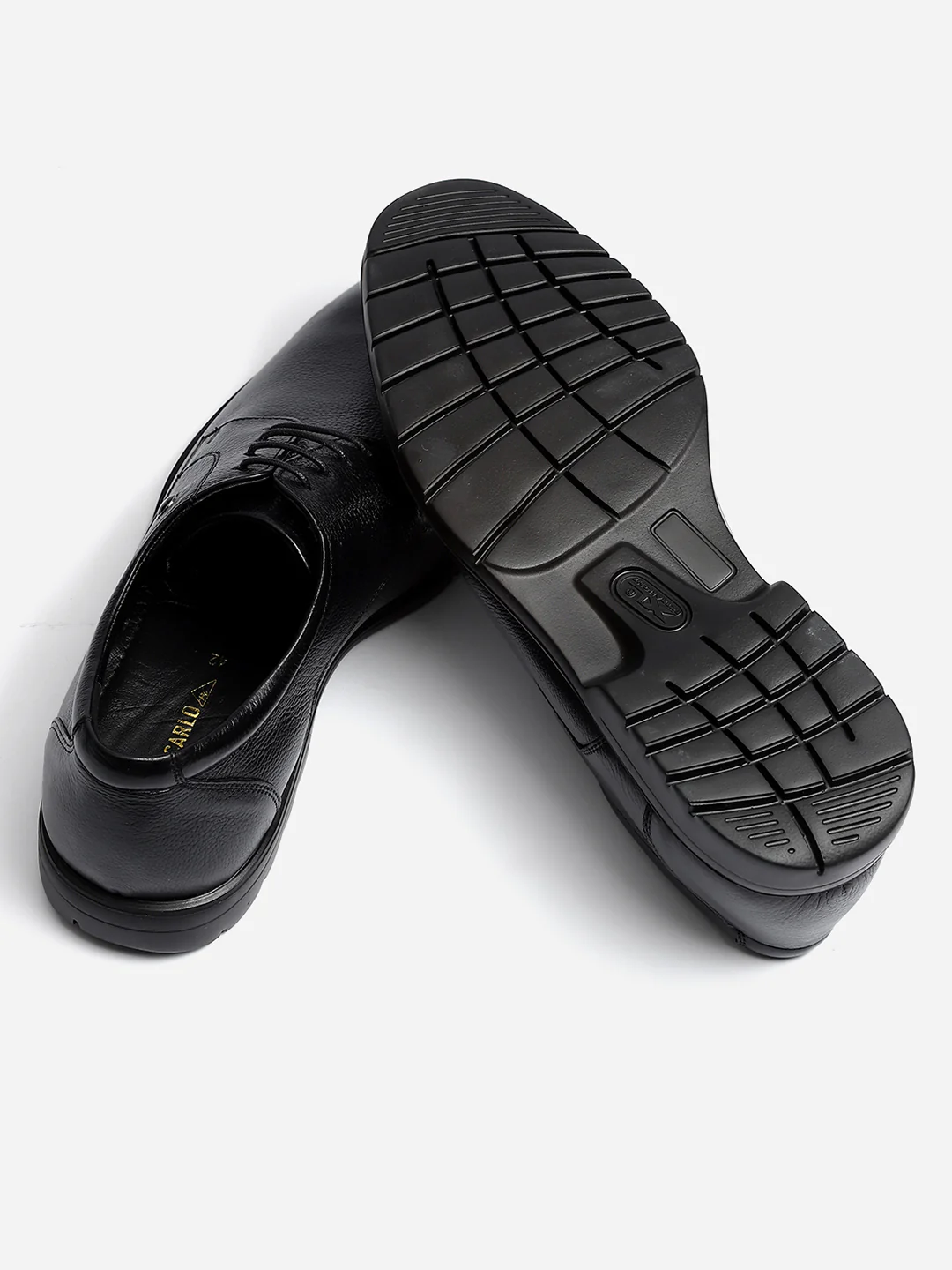 Men Black Lace Up Genuine Leather Formal Derby - Image 8