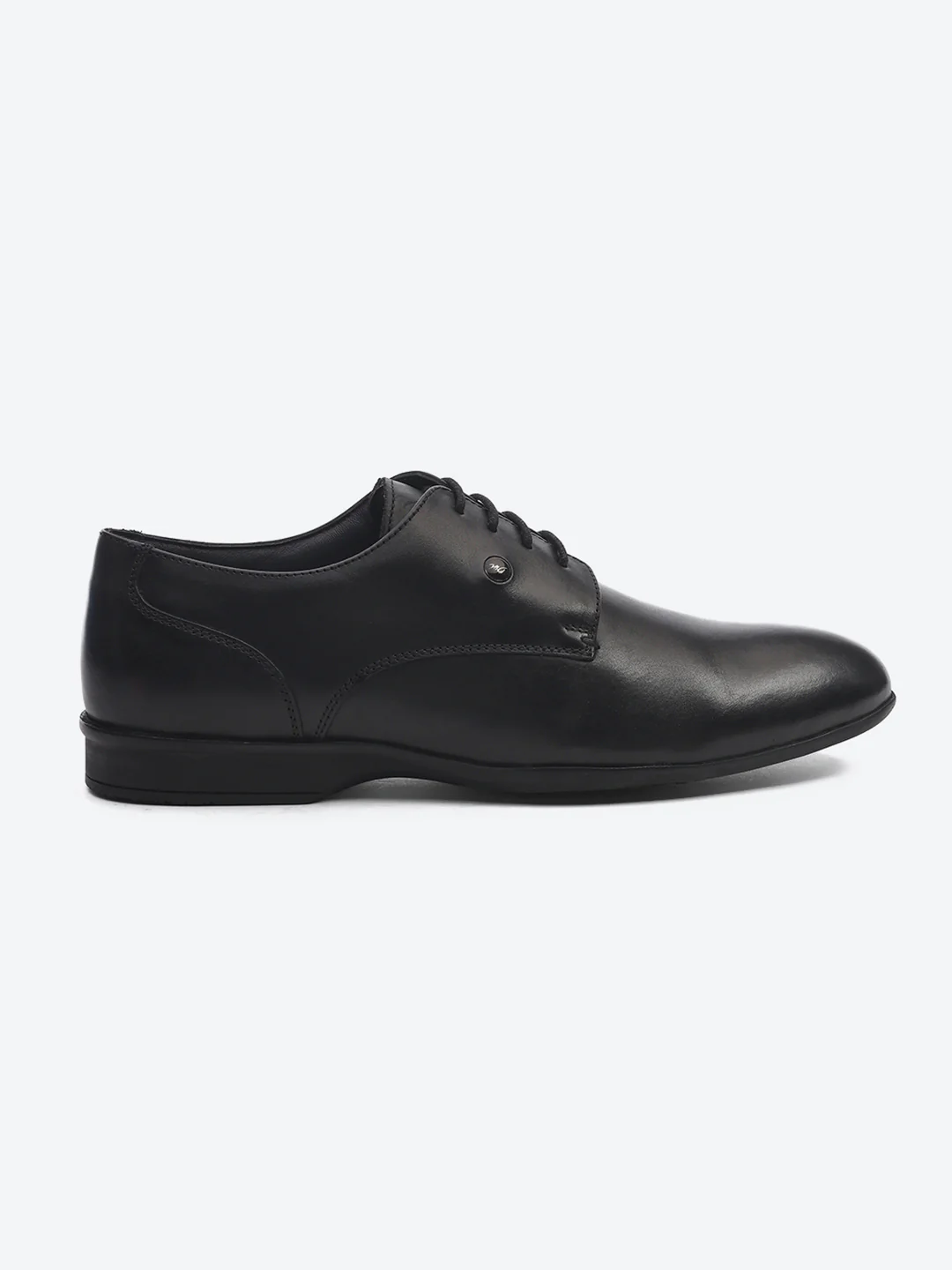 Men Black Lace Up Genuine Leather Formal Derbys - Image 5