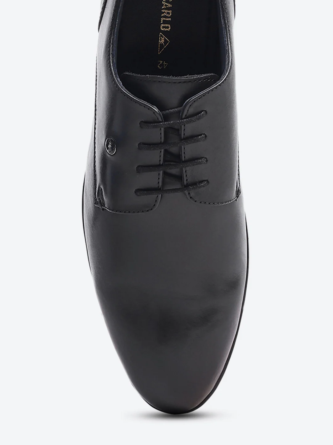 Men Black Lace Up Genuine Leather Formal Derbys - Image 7