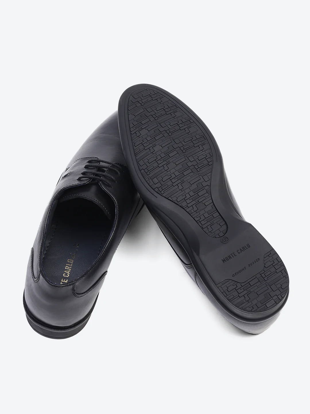 Men Black Lace Up Genuine Leather Formal Derbys - Image 8
