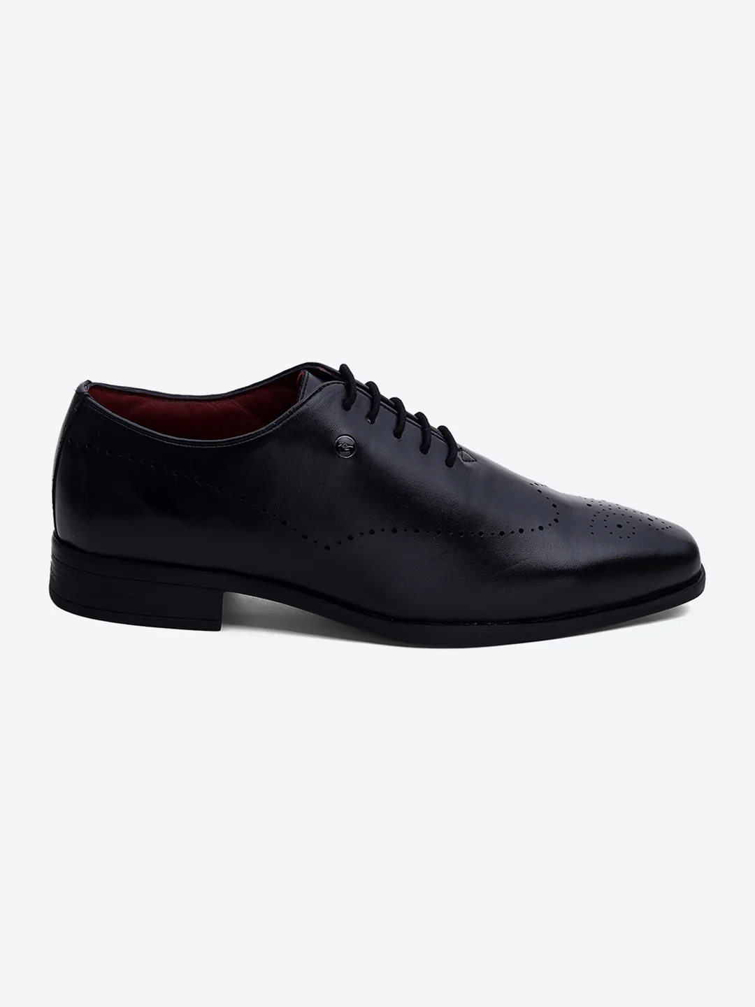Men Black Lace Up Genuine Leather Formal Oxfords - Image 5