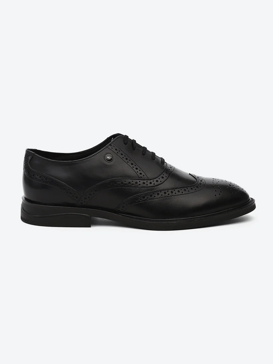 Men Black Lace Up Genuine Leather Formal Oxfords - Image 5