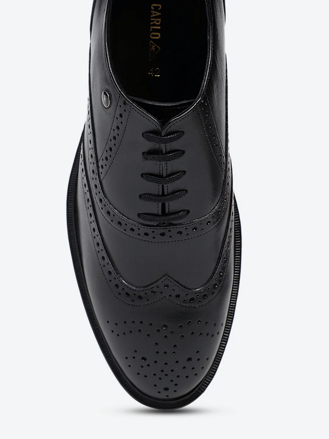 Men Black Lace Up Genuine Leather Formal Oxfords - Image 7