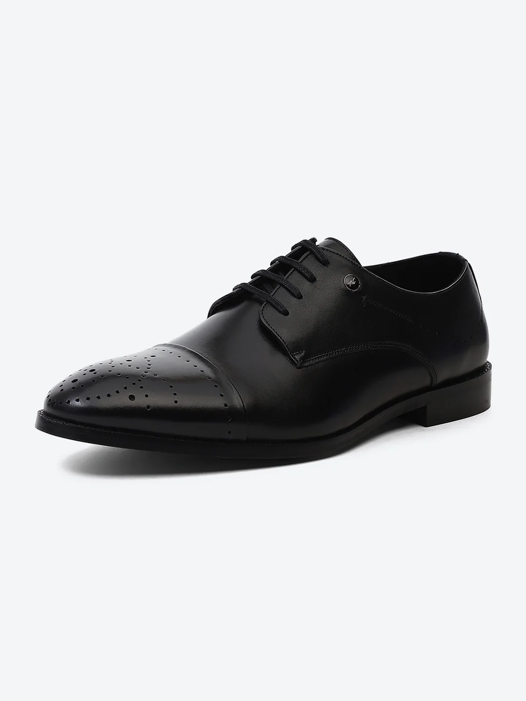 Men Black Lace Up Genuine Leather Formal Shoes - Image 3