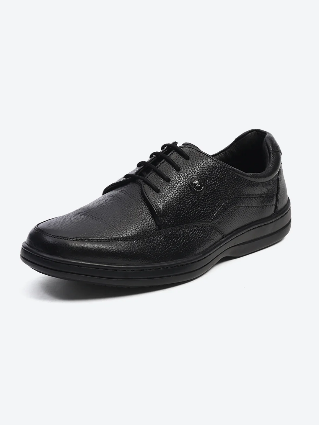 Men Black Lace Up Genuine Leather Formal Shoes - Image 3