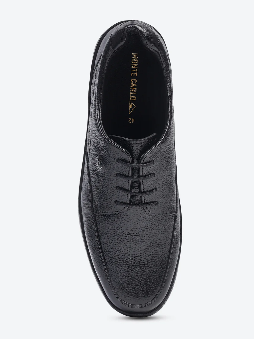 Men Black Lace Up Genuine Leather Formal Shoes - Image 6