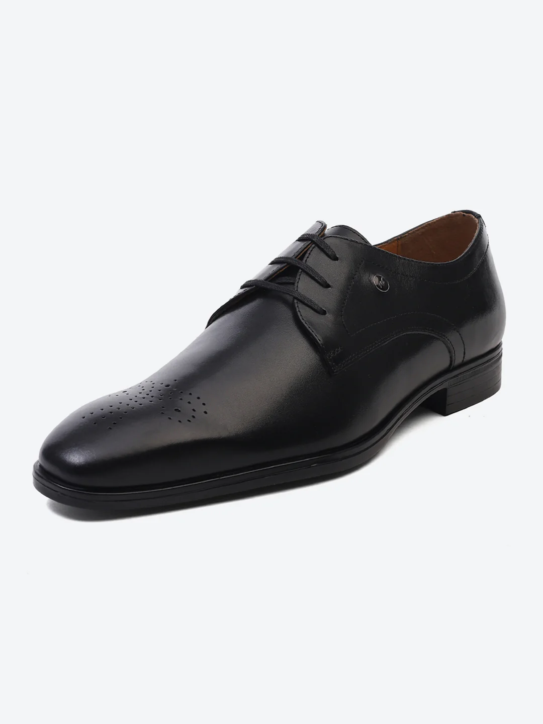 Men Black Lace Up Genuine Leather Formal Shoes - Image 3