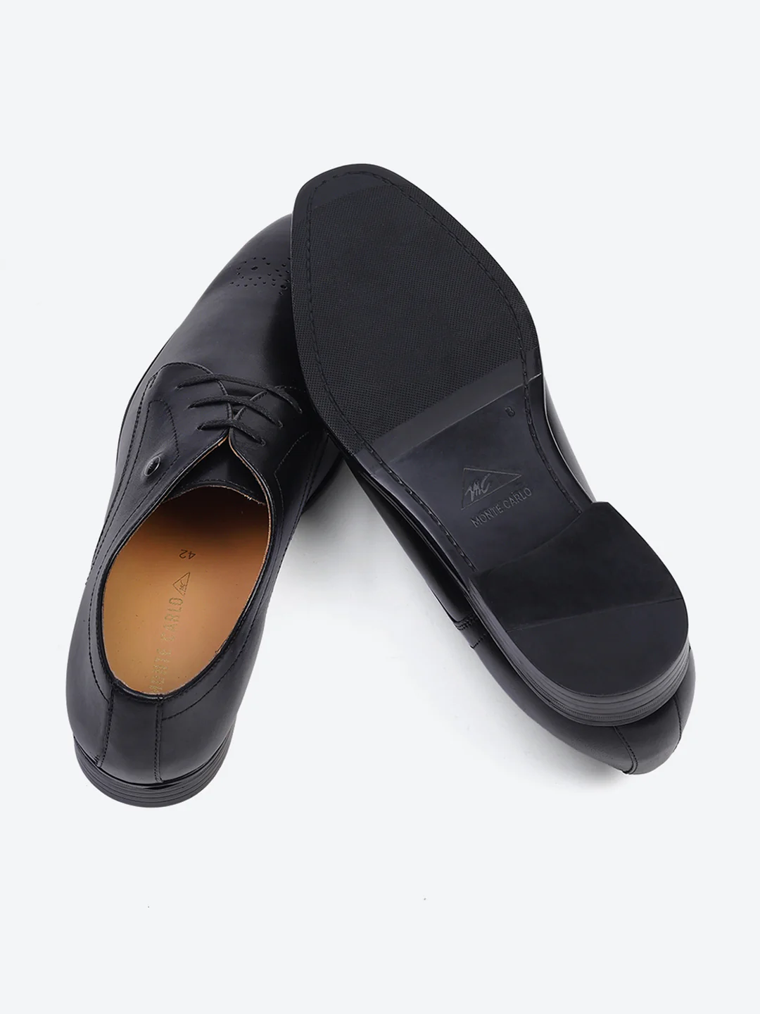 Men Black Lace Up Genuine Leather Formal Shoes - Image 8